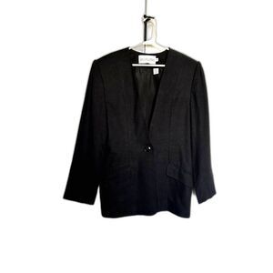 JH Collectibles One Button Linen Blend Woman's Blazer Business Jacket Size 4